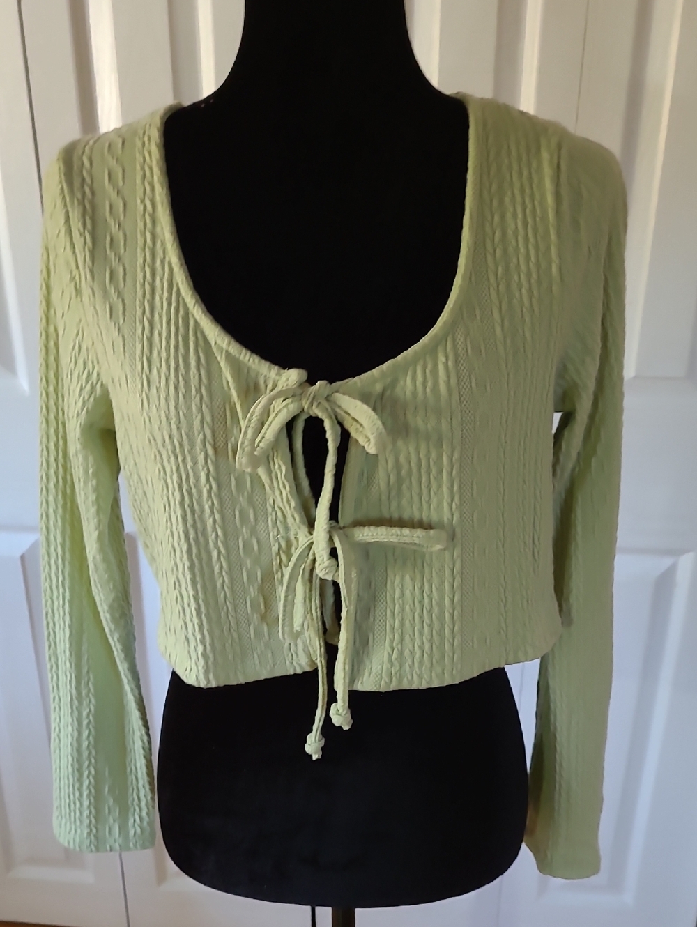 Ultra Flirt Light Green Knit Cardigan